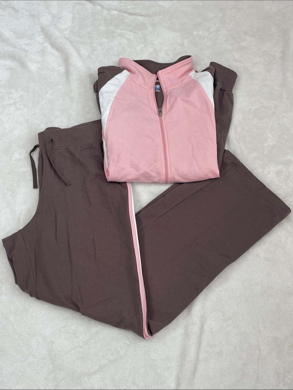 SJB Active Women's Pink & Brown Zip-Front Track Jacket and Jogger Set